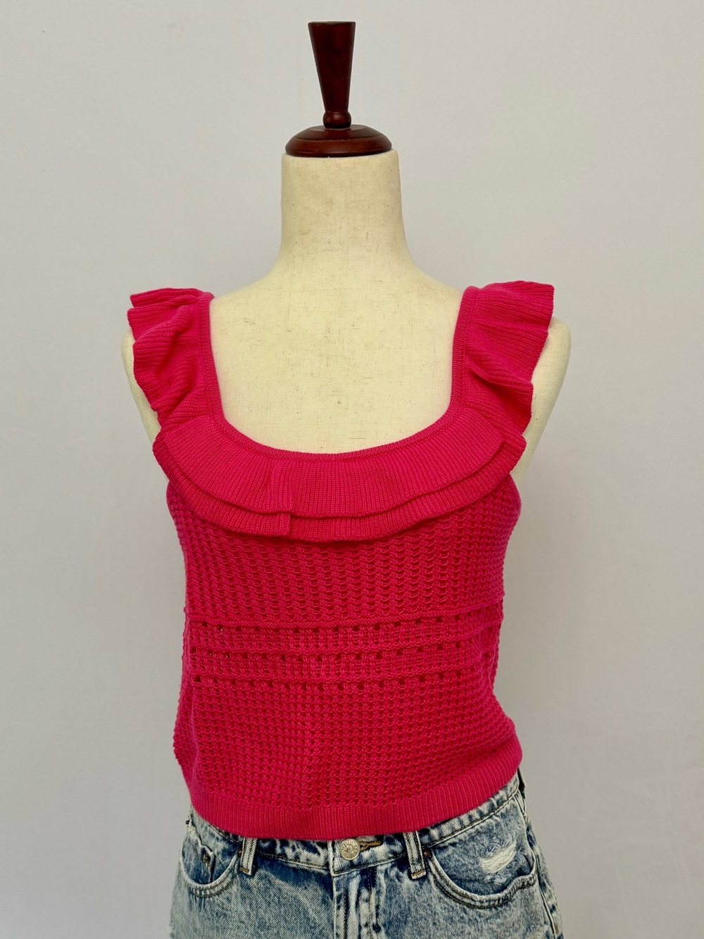 Ruffled Knit Tank Top